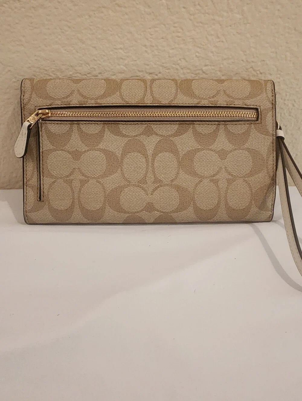 Coach Travel Envelope Wallet Wristlet Signature Canvas C1962 – Like New